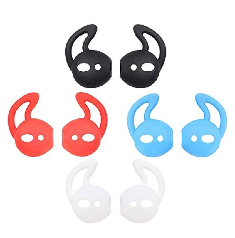 ALXCD Earbud Cover Replacement for Airpod, 4 Pairs Anti-Slip Sport Silicone Earbud Covers, Fit for Airpod Headphone [Black/White/Blue/Red] - Image 1